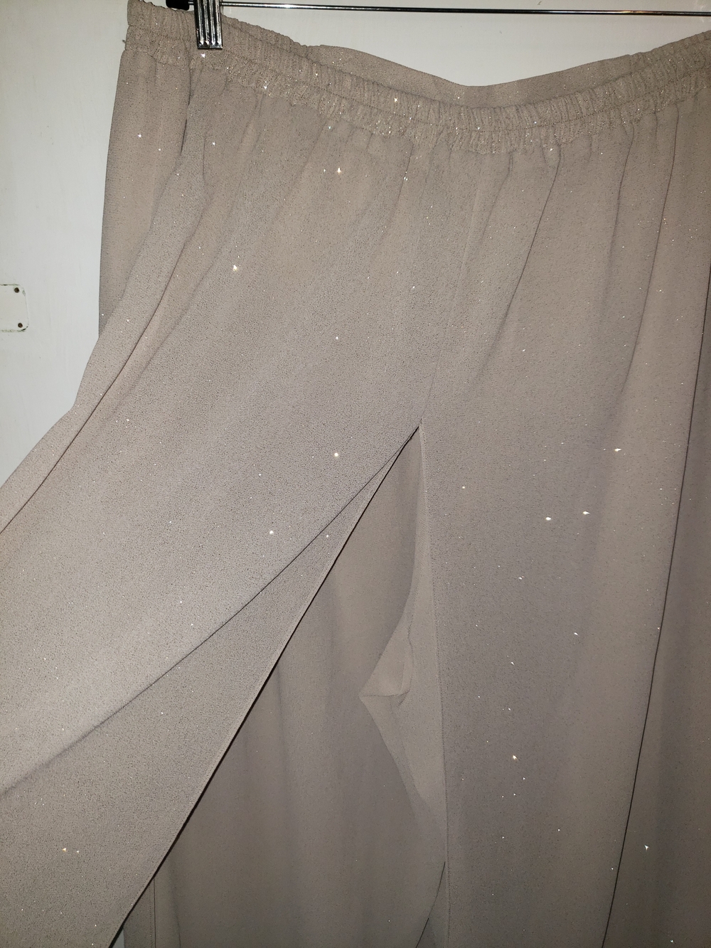 R&M Richards Taupe Sparkle Open-Front Jacket Pant Suit 22W - Picture 8 of 14